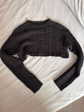 Jersey corto trenzado negro