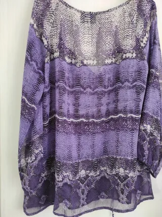 Blusa stampa rettile viola taglia XXL
