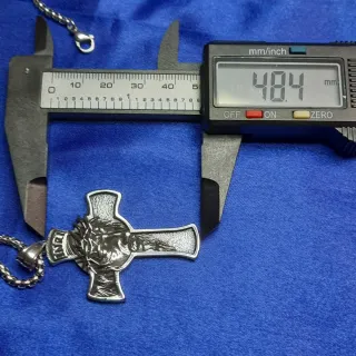 Collana Acciaio Croce Gesù 60cm