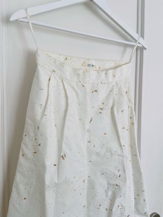 Traje sastrero alta costura blanco y azul