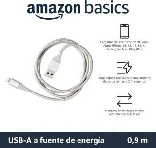 Amazon Basics - Cable USB-A a Lightning 0.9MT