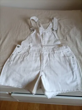 Peto corto vaquero blanco Talla S