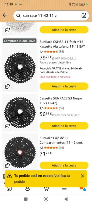Cassette Sunrace 11T