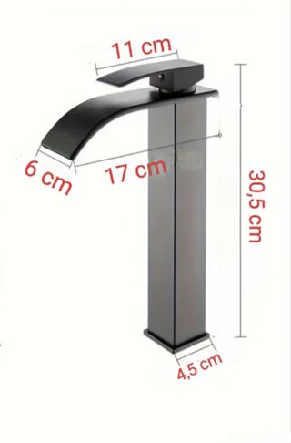 Grifo monomando alto negro nuevo baño pica