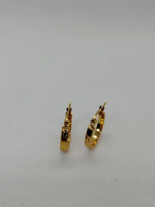 Pendientes Aro Pequeño Chapado Oro 18k Vintage