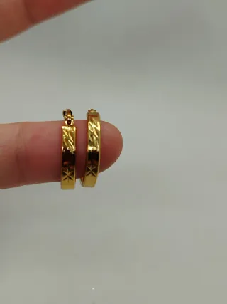 Pendientes Aro Pequeño Chapado Oro 18k Vintage