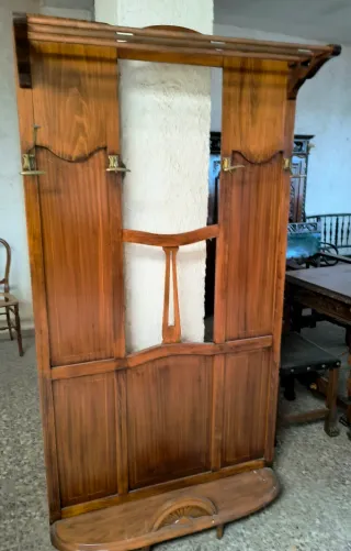 Perchero recibidor antiguo madera maciza