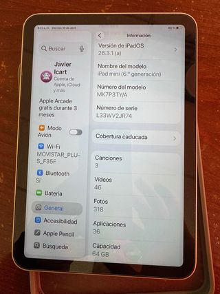 iPad mini 6 Wifi 2022 Gris/Plata