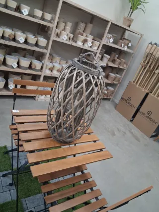 Portavelas de mimbre grande 53cm