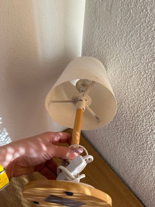 Lámpara Escritorio Jysk Boho Madera Papel Beige