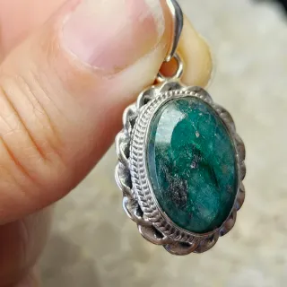 Colgante Plata 925 Esmeralda Natural