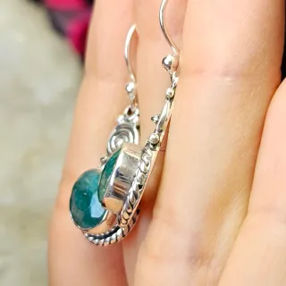 Pendientes Plata 925 con Esmeralda