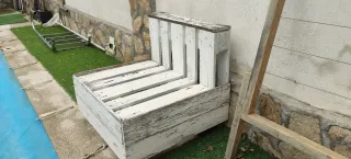 Conjunto sillones jardín palets madera