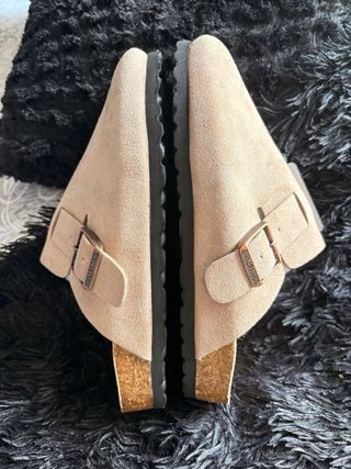Zuecos Birkenstock Boston Beige Talla 39