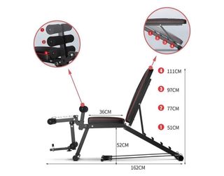 Banco de pesas ajustable y plegable