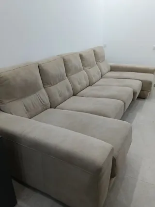 Sofá modular beige de tela