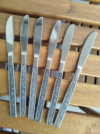 Set 6 Coltelli Rostfrei Vintage.Decoro Rose