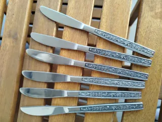 Set 6 Coltelli Rostfrei Vintage.Decoro Rose