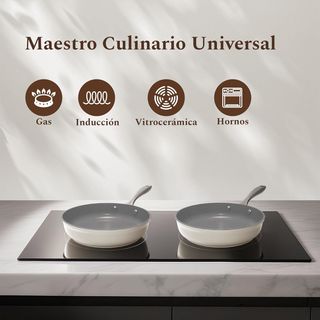 Sartén Antiadherente 20cm Inducción Beige