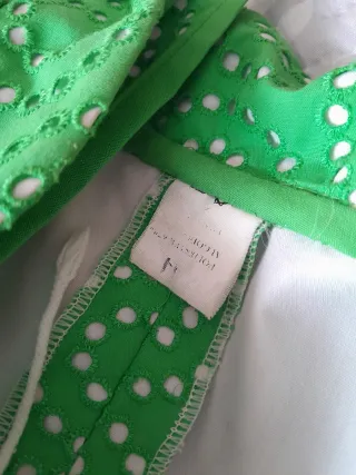 Traje Flamenca Blanco y Verde