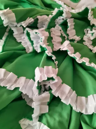 Traje Flamenca Blanco y Verde