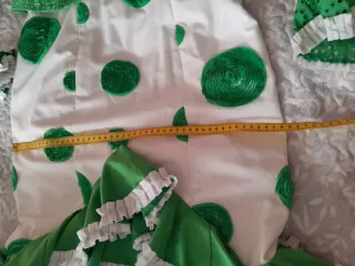 Traje Flamenca Blanco y Verde