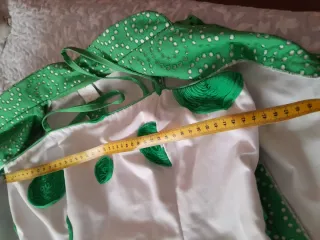 Traje Flamenca Blanco y Verde