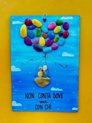 Quadro sassi su legno 21x30 cm