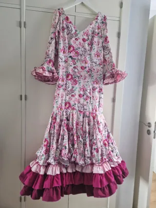 Traje de flamenca rosa y morado T44-46
