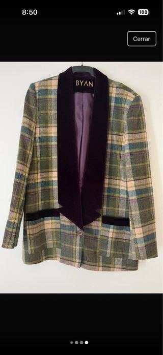 Blazer BYAN CONCEPT cuadros verde multicolor