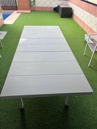 Mesa comedor exterior extensible gris