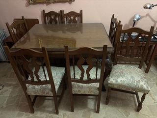 Mesa comedor antigua con 6 sillas