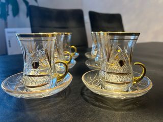 Juego 6 Tazas Té Cristal Turquia