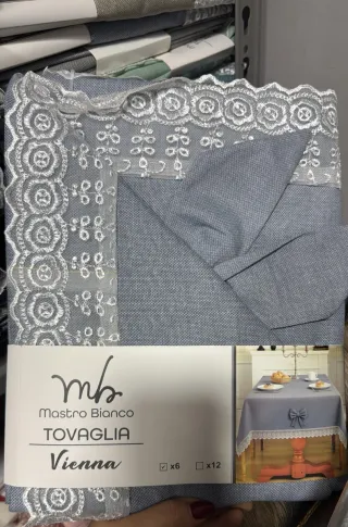 Tovaglia Mastro Bianco Vienna con pizzo