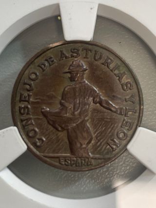 Peseta 1937 de Asturias. Moneda de Guerra Civil