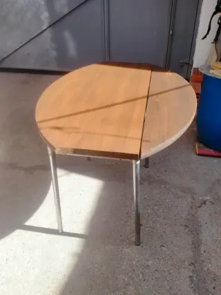 Mesa de comedor extensible madera y metal
