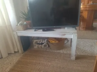 Mesa/Banca de madera blanca