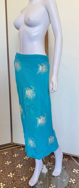 Pareo indonesiano vintage pesce taglia unica