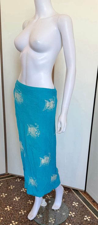 Pareo indonesiano vintage pesce taglia unica
