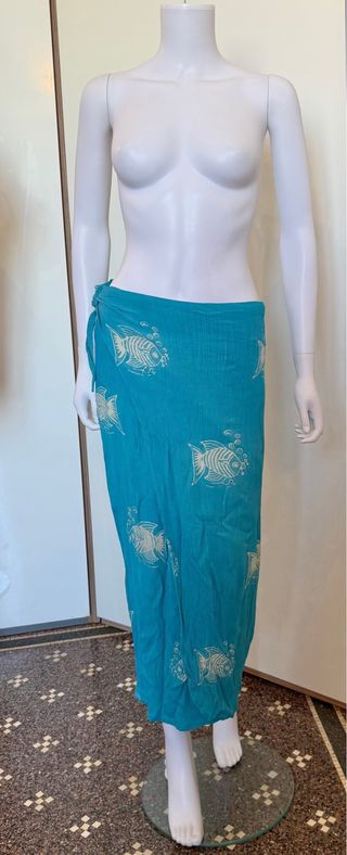 Pareo indonesiano vintage pesce taglia unica