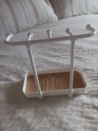 Soporte Joyas Collares Anillos Bandeja Madera