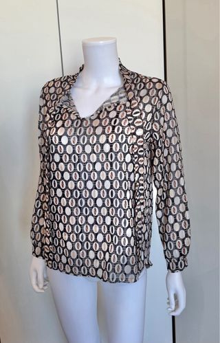 Blusa New Look vintage stampa ovali M