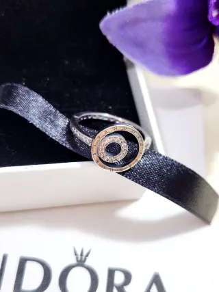 Anillo Pandora Signature Logo Círculos Pavé
