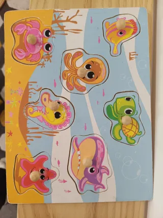 Puzzle madera animales marinos