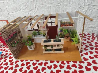 Casa de muñecas invernadero 1:12