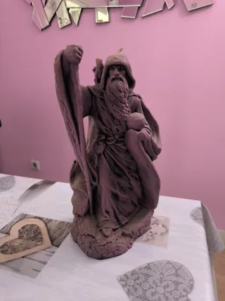 Figuras vela dragón, mago y gato artesanal