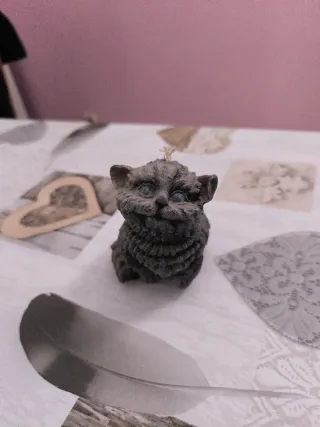 Figuras vela dragón, mago y gato artesanal