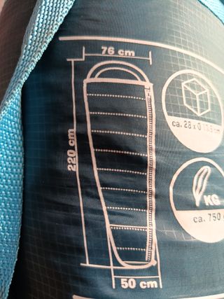 Saco de dormir azul, verano