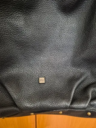 Bolso Piel Purificación García Negro Tachuelas