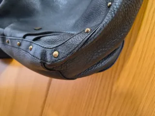 Bolso Piel Purificación García Negro Tachuelas